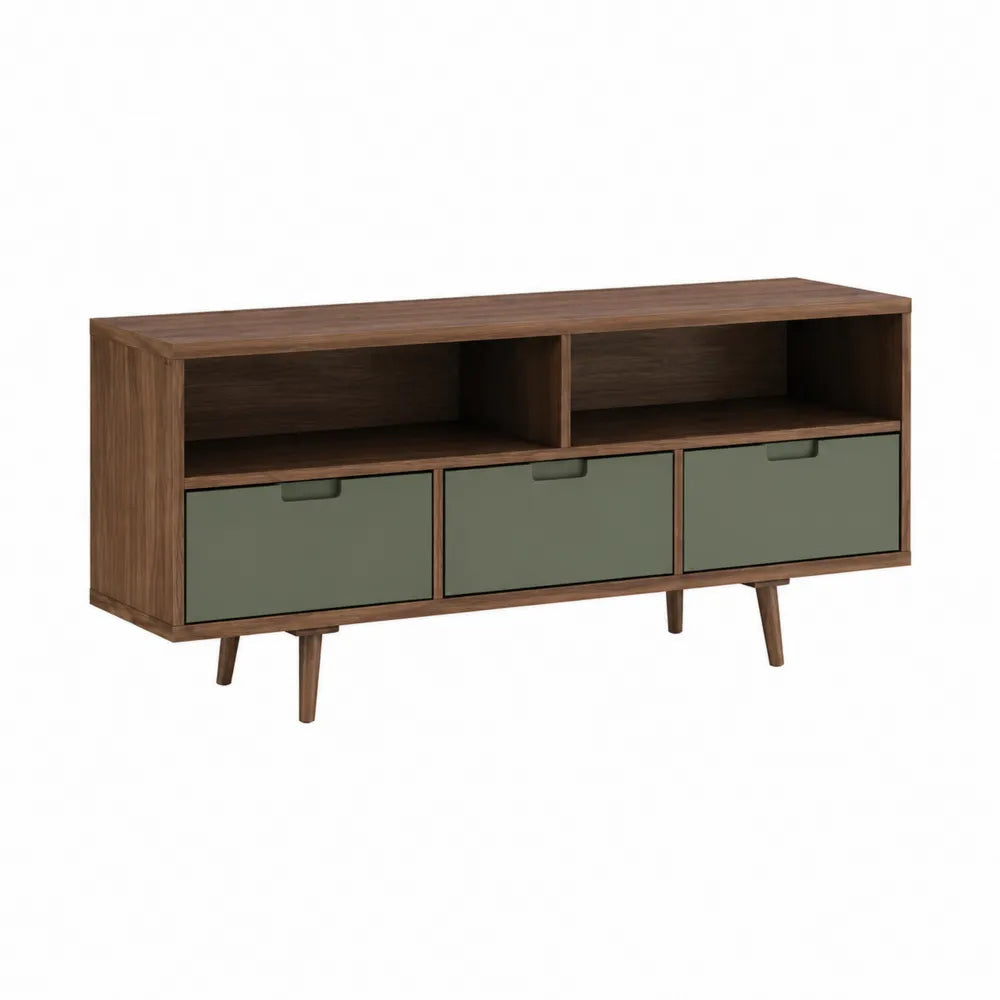 Mueble de madera con cajones verdes 150x40x60 cm