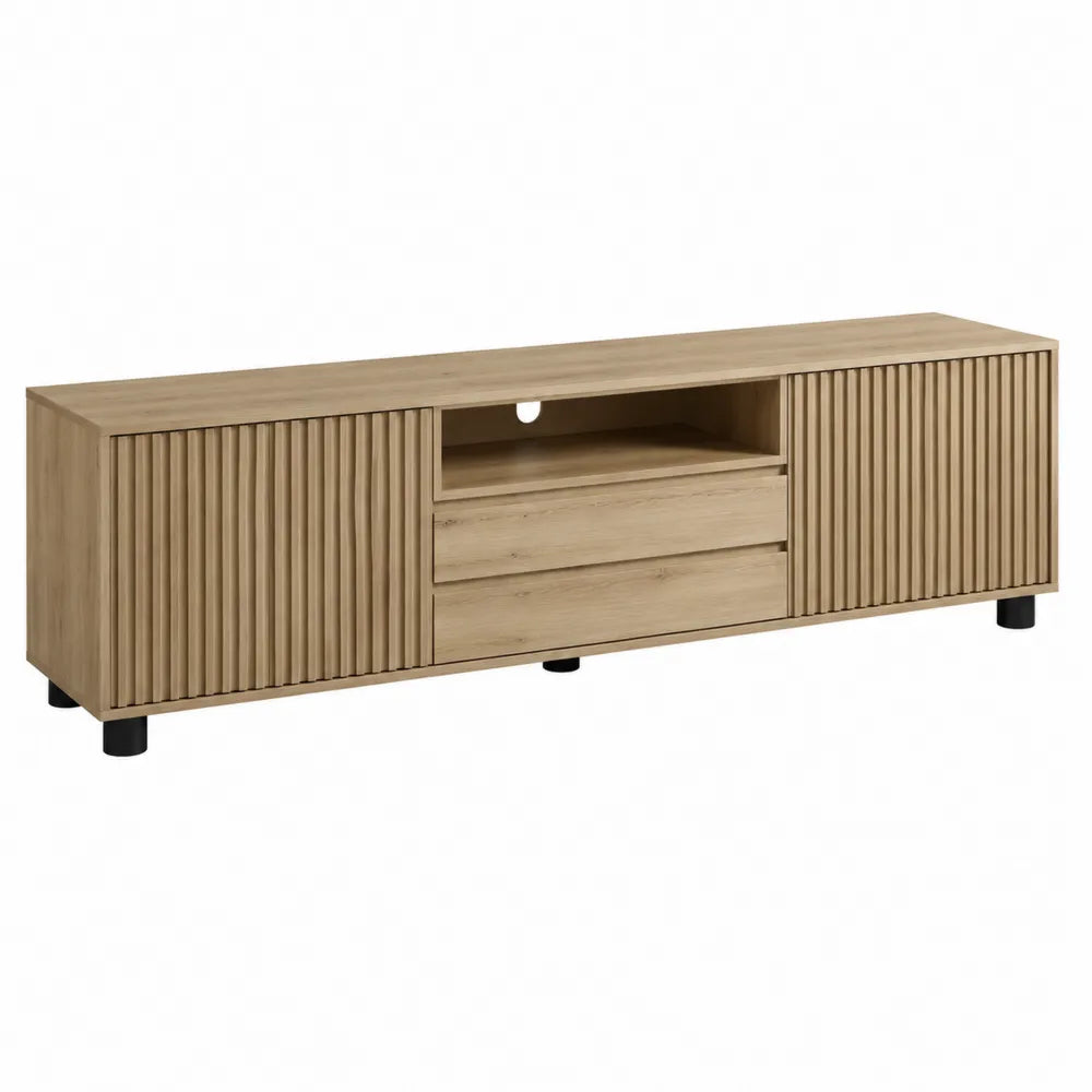 Mueble de TV de madera MDF 180 cm Roble Natural