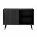 Aparador de madera negro con puertas correderas