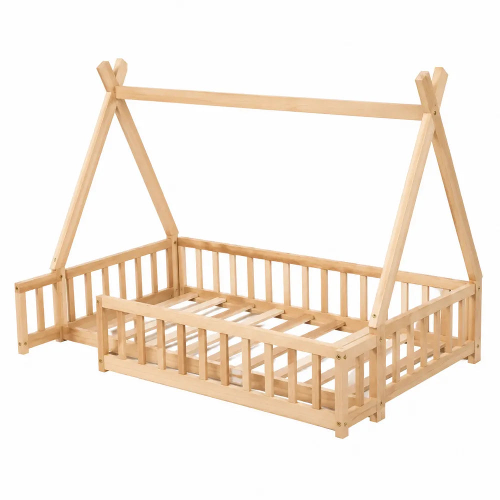 Cama Infantil de Madera de Pino 90x200 cm